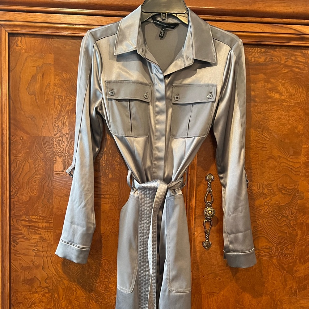 White House Black Market Size 2 Grey Dress! Worn twice - perfect condition!